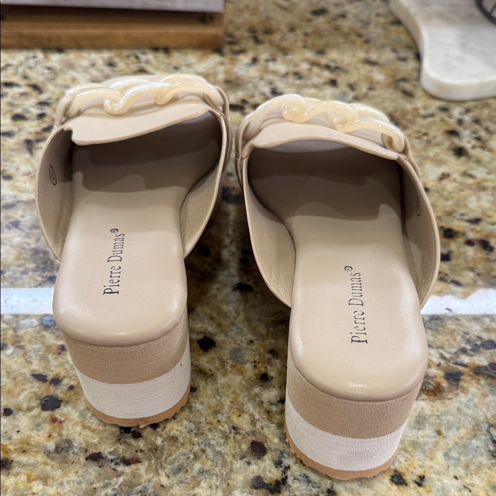 Pierre Dumas Cream Chain Mules - Picture 3 of 4